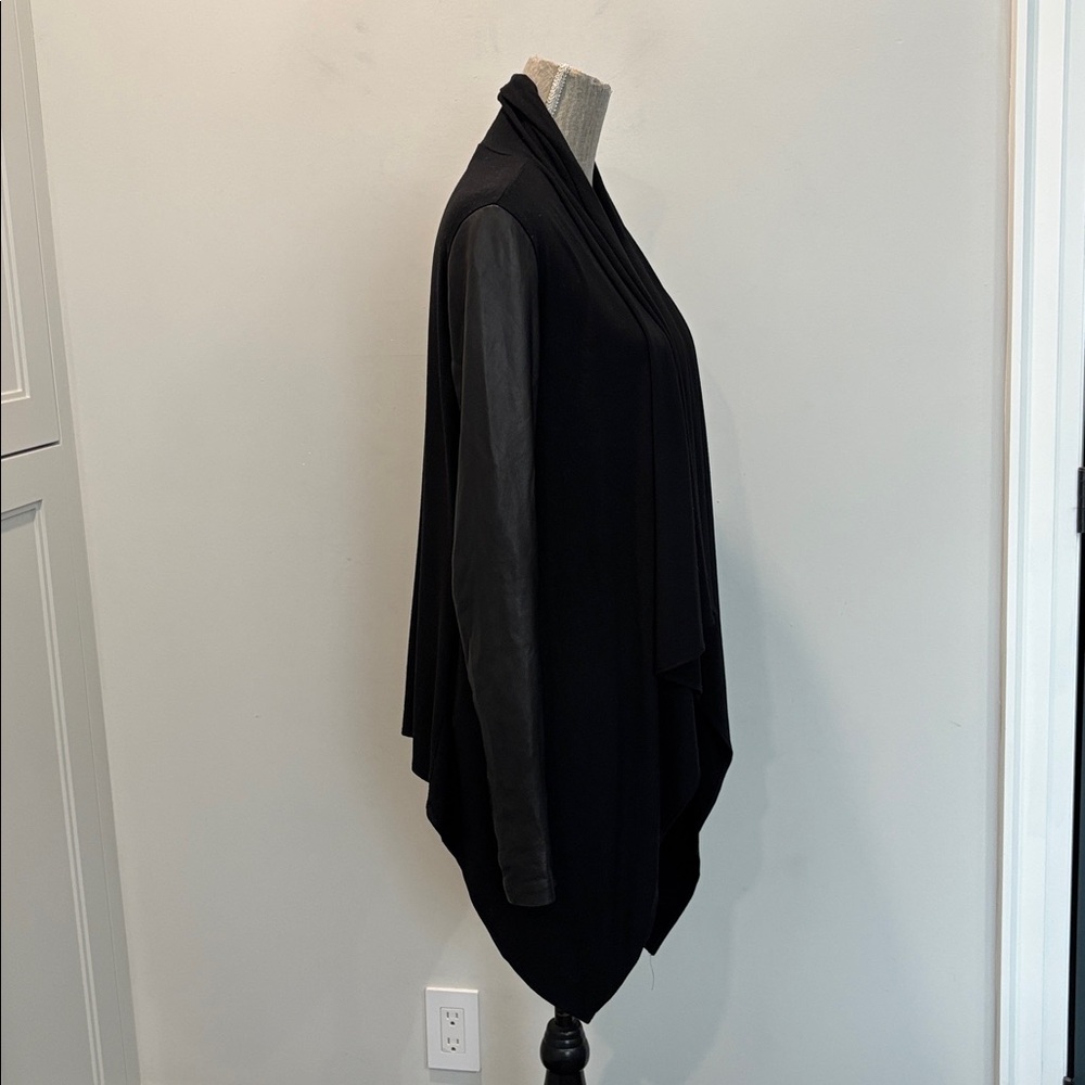 Danier Black Leather Waterfall Cardigan Italian Leather - Picture 11 of 16